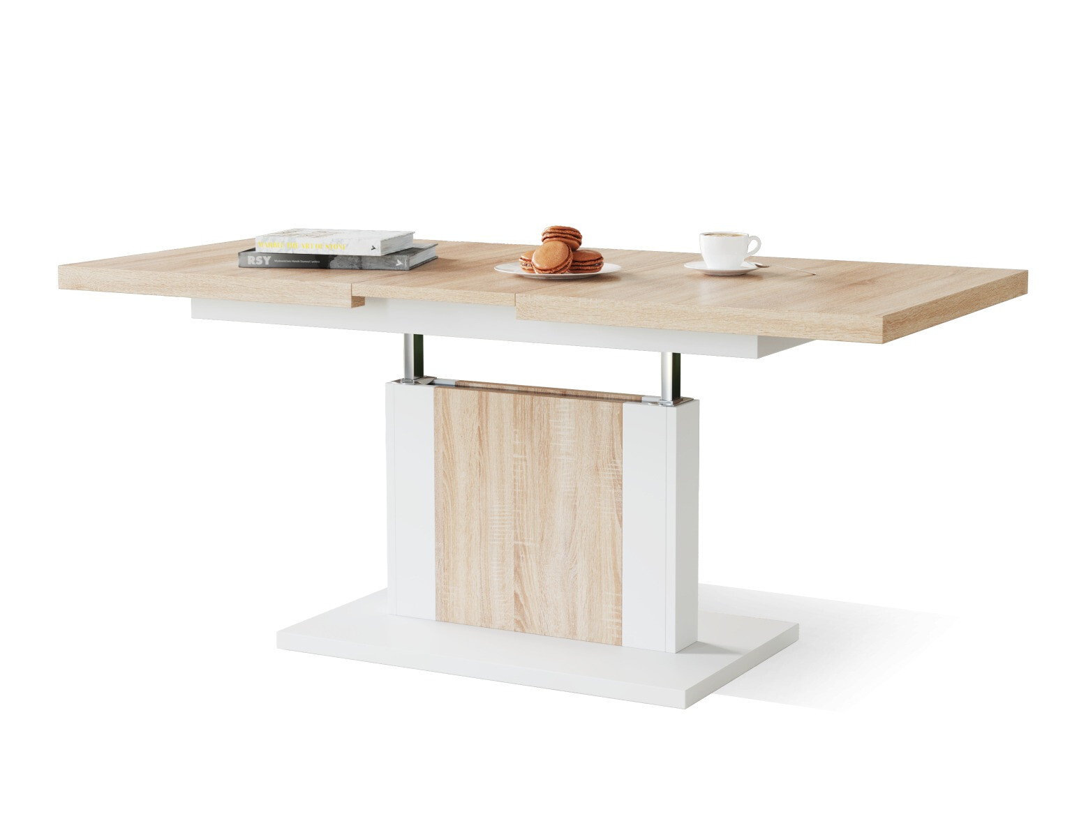 Table basse transformateur Glendale 103 (Sonoma chêne + Blanc)