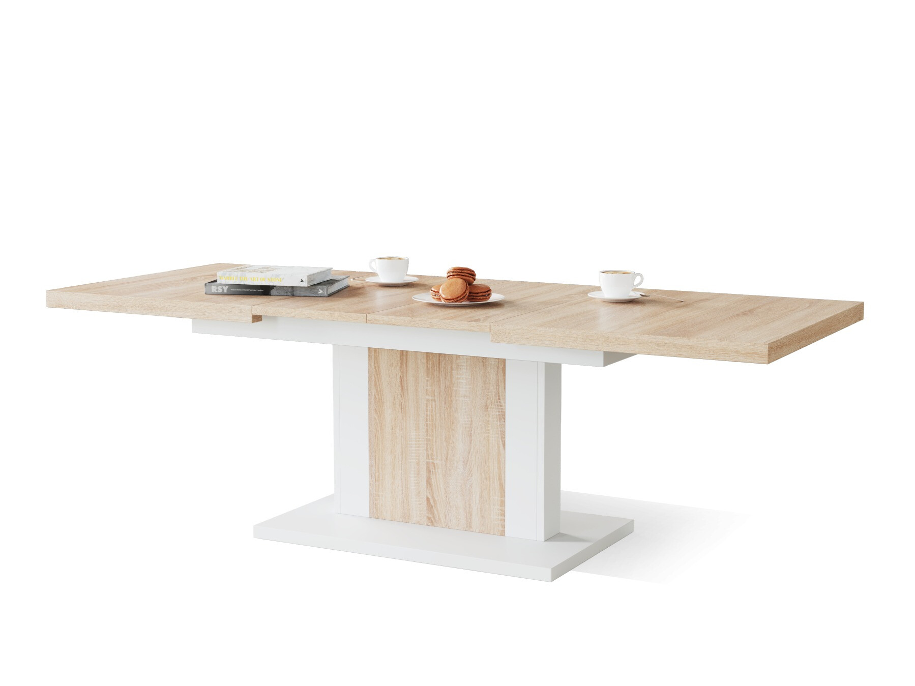 Table basse transformateur Glendale 103 (Sonoma chêne + Blanc)