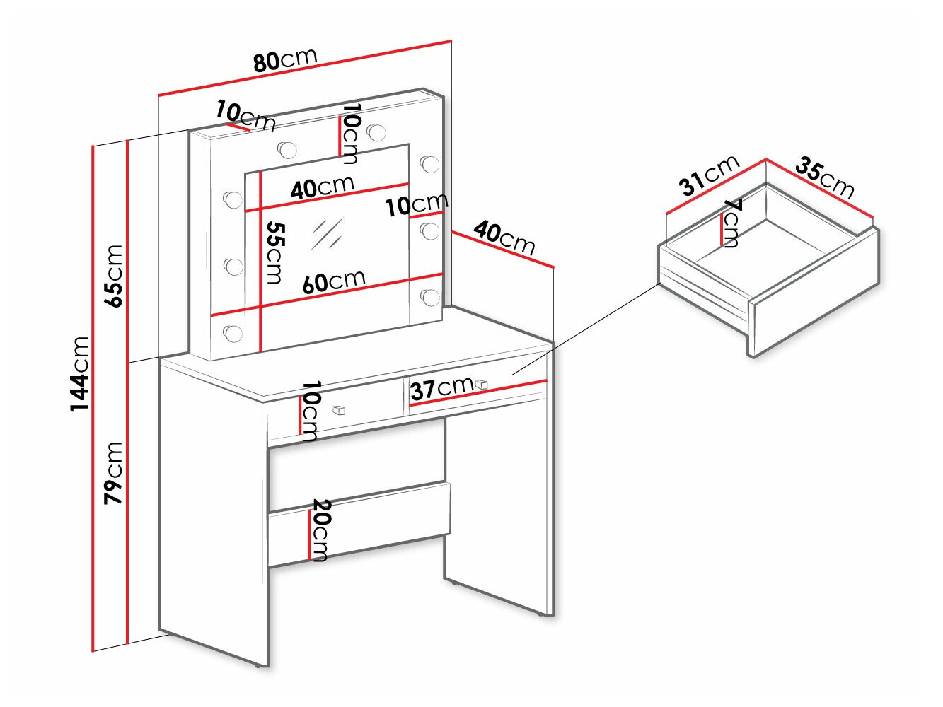 Coiffeuse Bedford 102