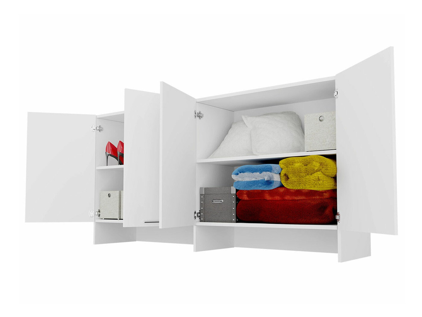 Buffet Concept Pro Lenart VII (Blanc + Blanc brillant)