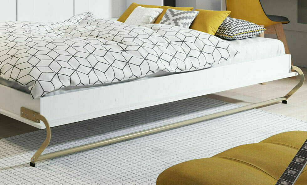 Lit escamotable Concept Pro Lenart IX (Blanc + Blanc brillant)