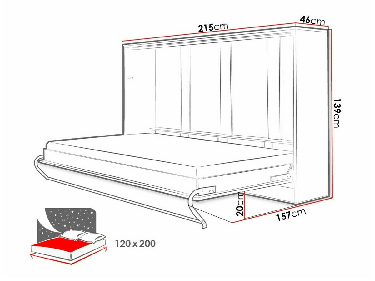 Lit escamotable Concept Pro Lenart IX (Blanc)