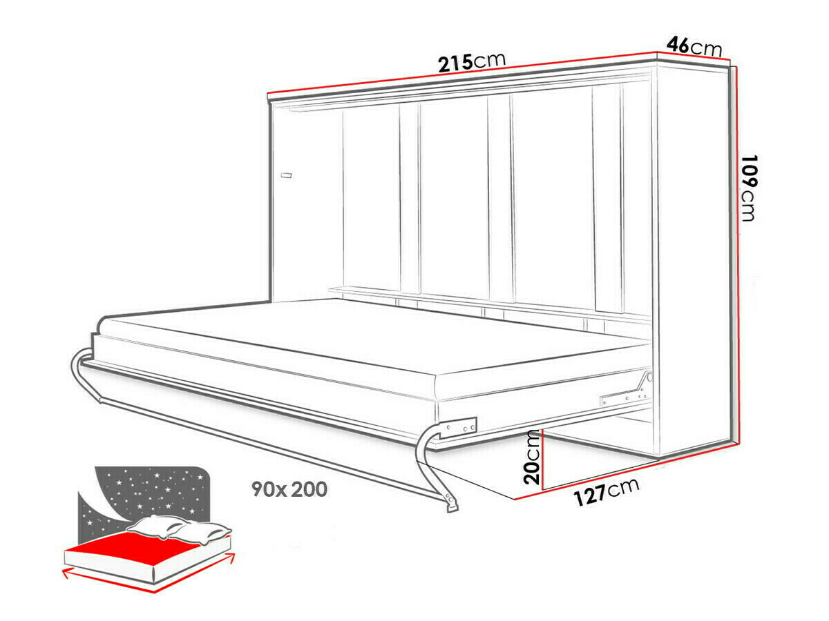 Lit escamotable Concept Pro Lenart IX (Blanc)