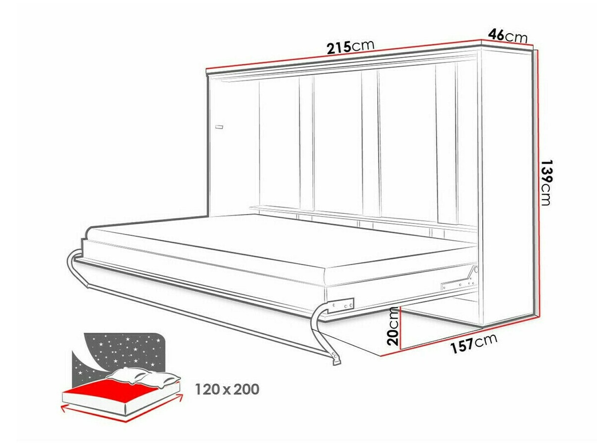 Lit escamotable Concept Pro Lenart IX (Gris)