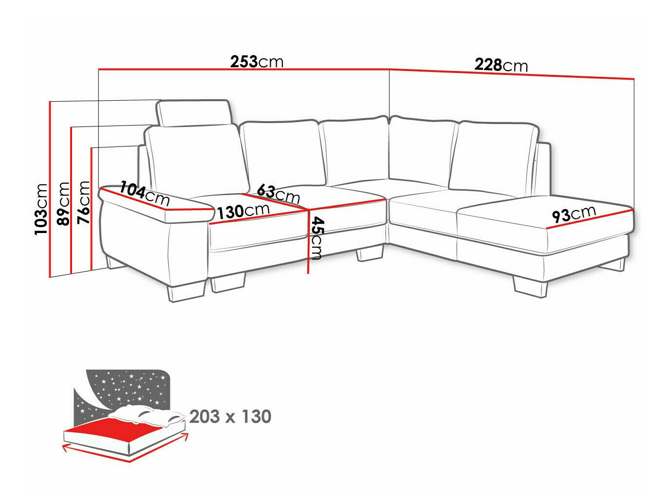 Canapé d'angle Lincoln 183 (Barrel 97)