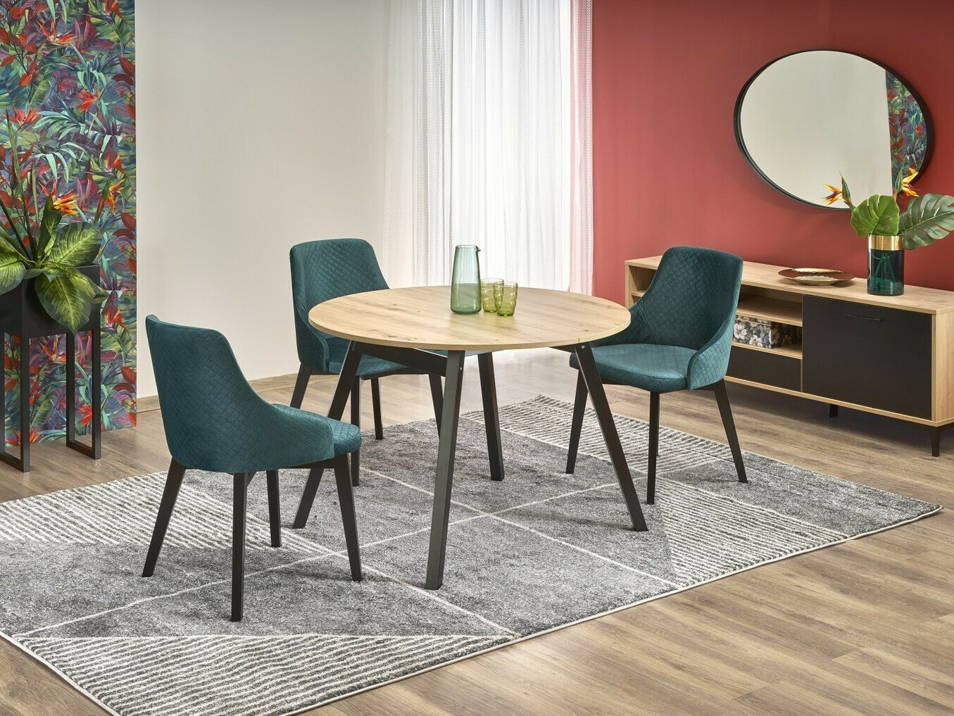 Table Houston 981 (Chêne Artisan + Noir)