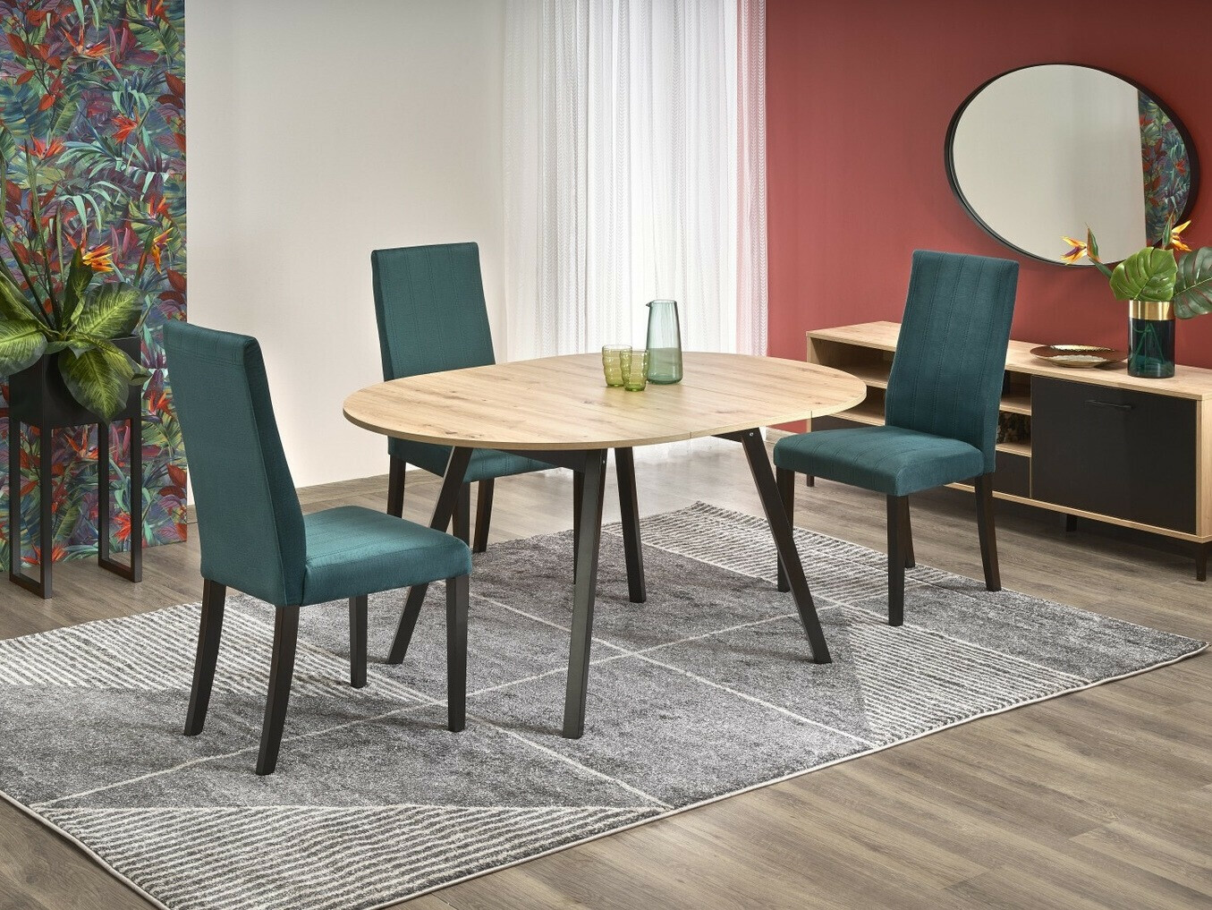 Table Houston 981 (Chêne Artisan + Noir)