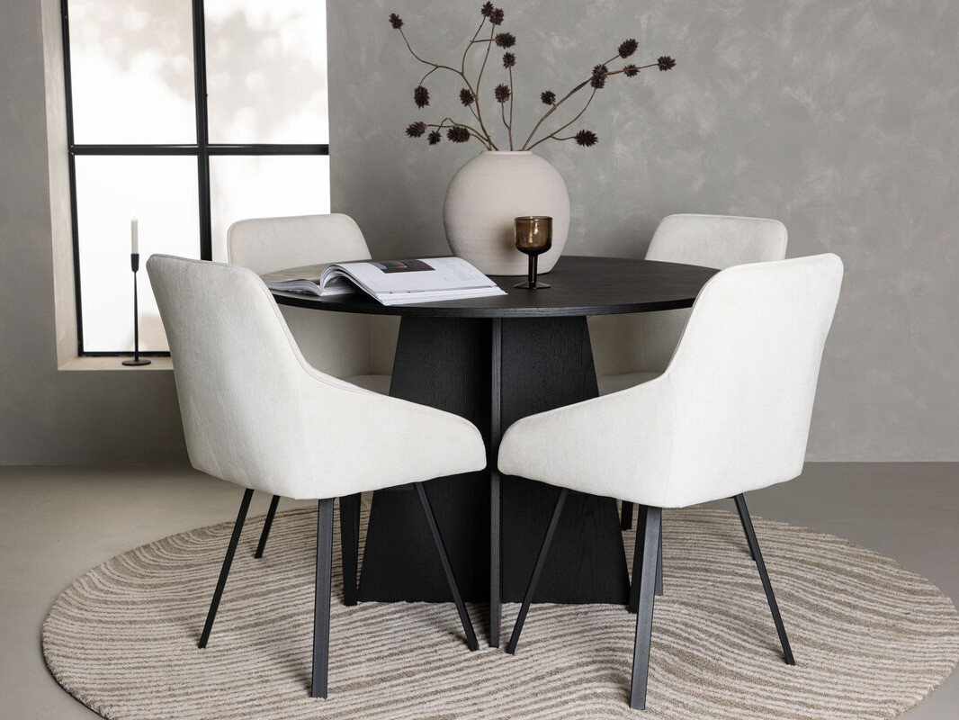 Salle à manger complète Dallas 4325 (Beige + Noir)