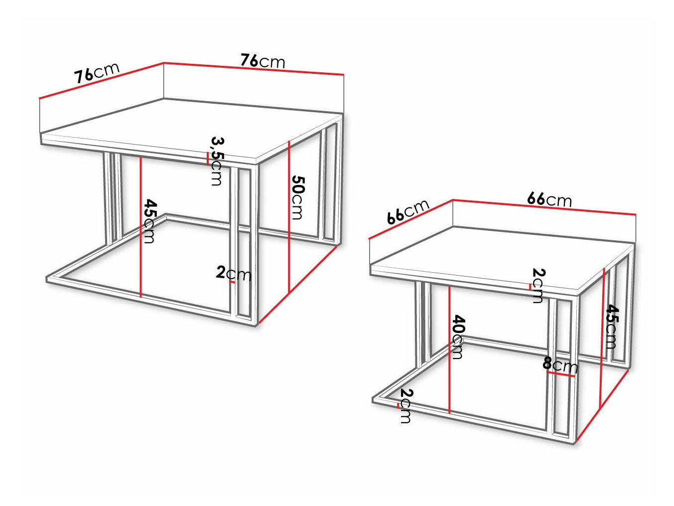 Ensemble tables basses Comfivo 178 (Marron + Noir)