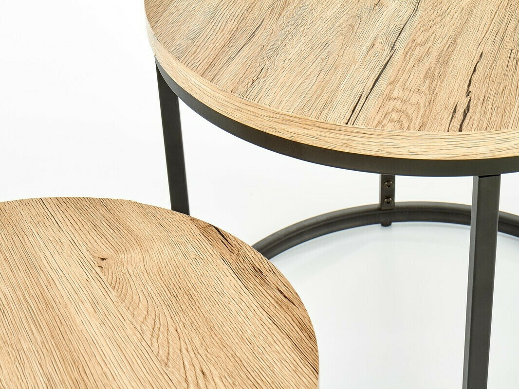 Ensemble tables basses Houston 951 (Chêne de san remo + Noir)