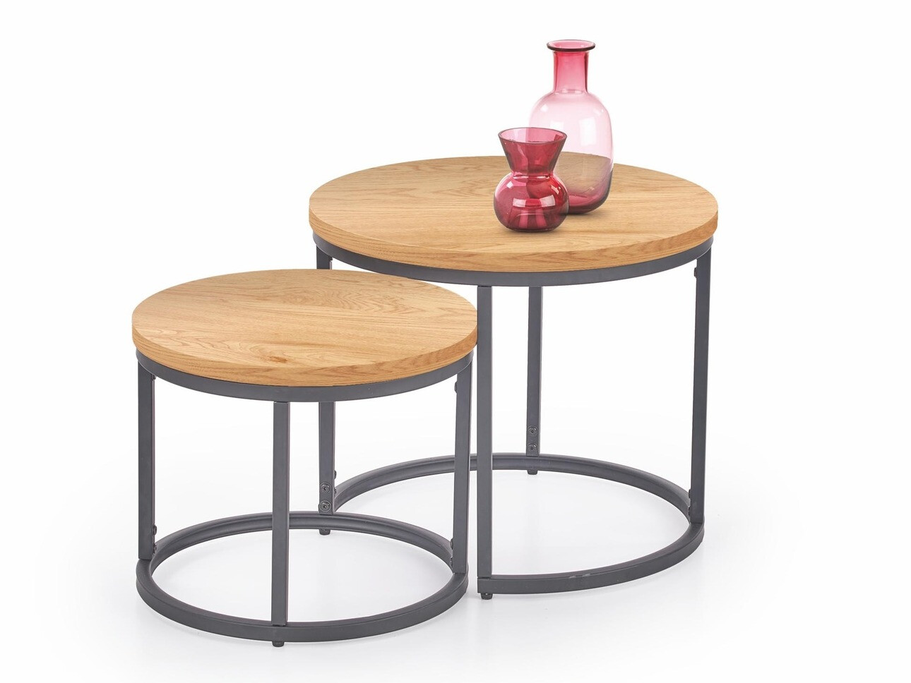 Ensemble tables basses Houston 951 (Chêne doré + Noir)
