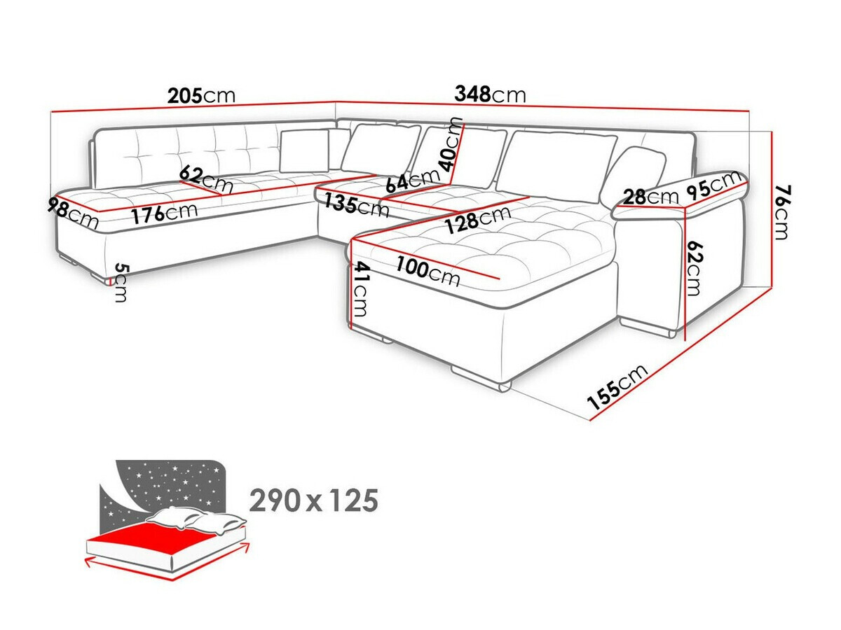 Canapé d'angle Comfivo Gemma VI (Magic Velvet 2225-151 + Venus Velvet 2941)