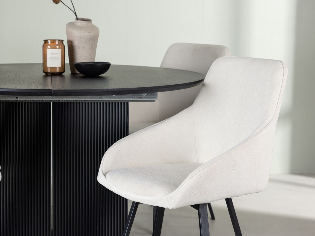 Salle à manger complète Dallas 4335 (Noir + Beige)