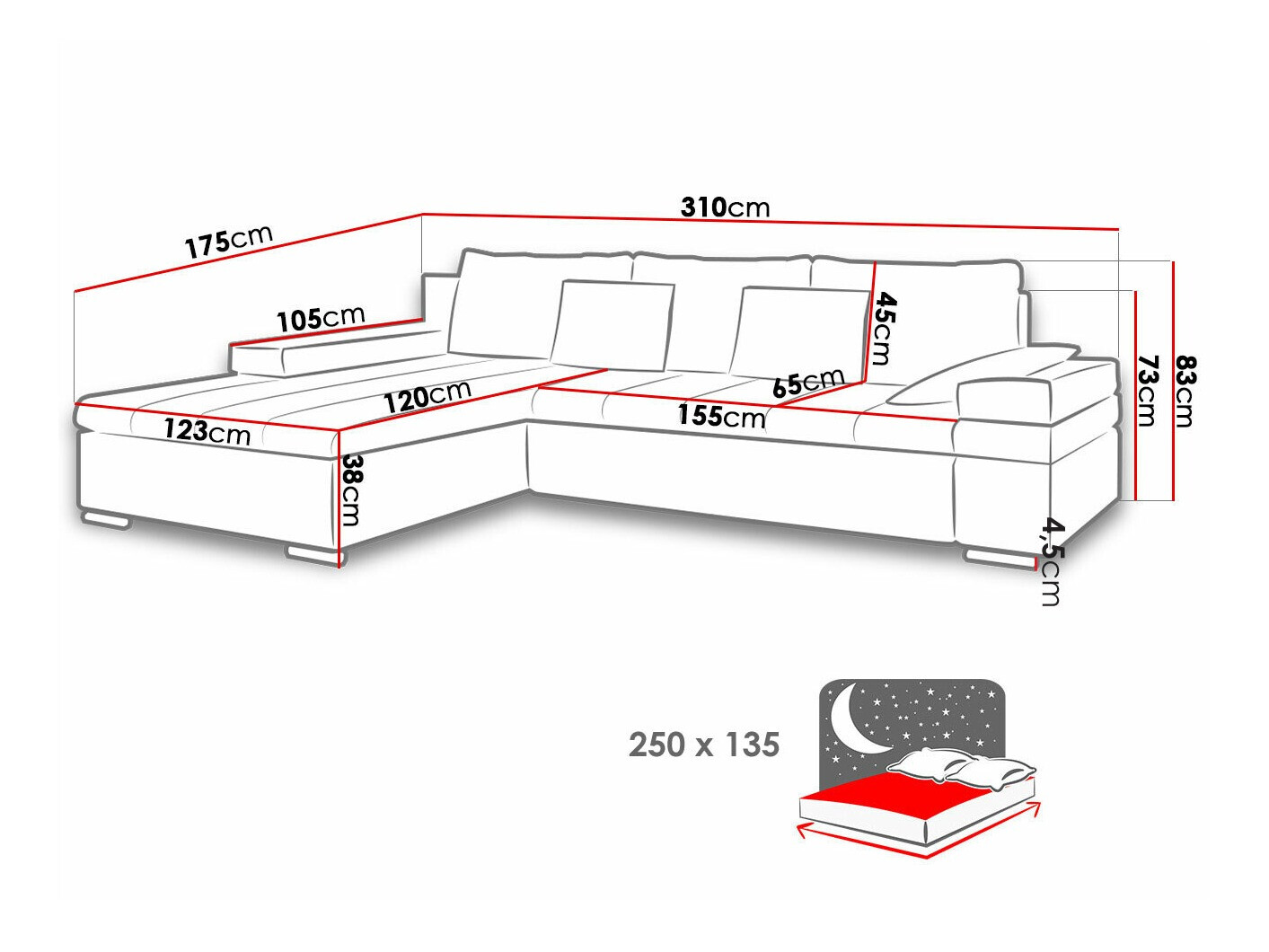 Canapé d'angle Comfivo Olivetum II (Magni 206.02)