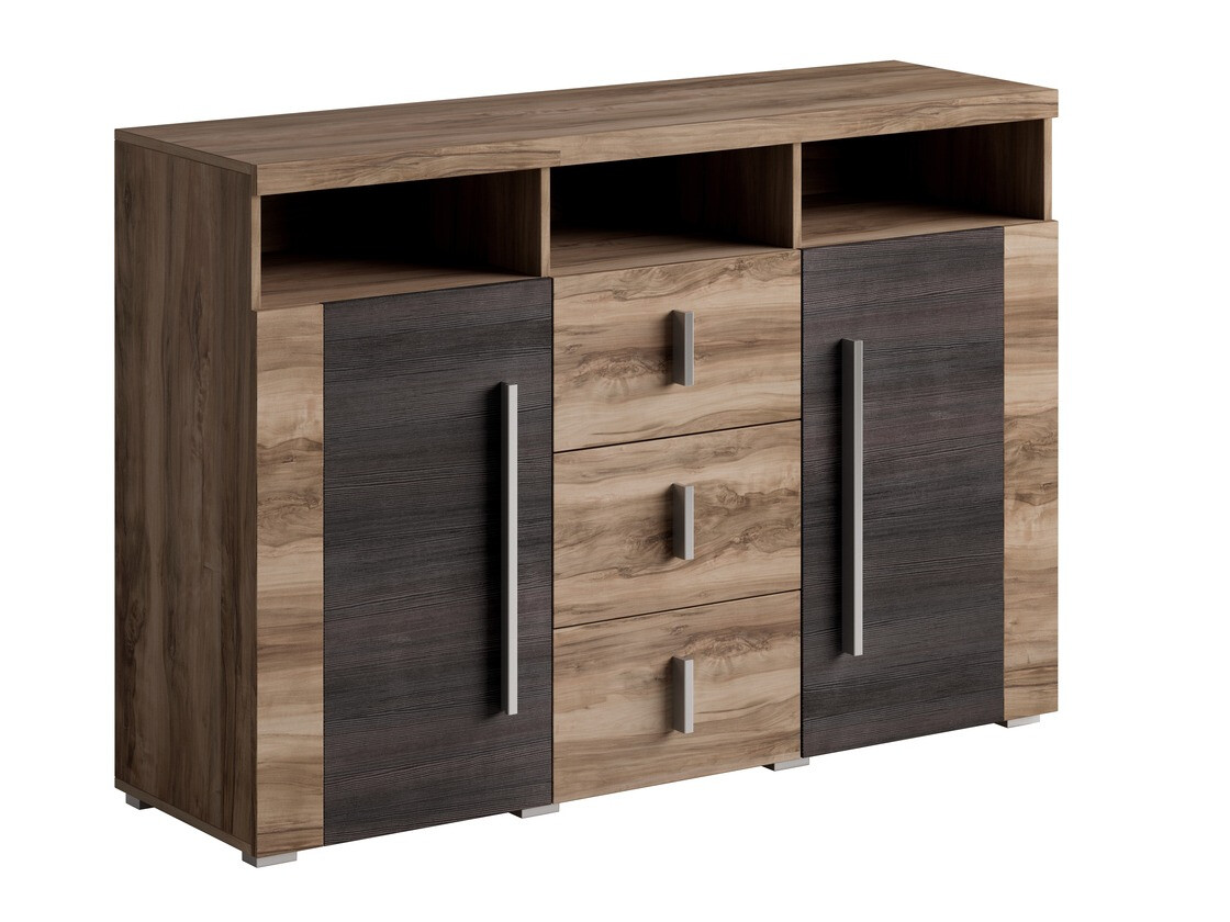 Commode Sorciro 101 (Noix + Chêne foncé)