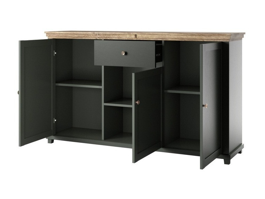 Commode Tolnue 106 (Vert foncé + Chêne de Lefkas)