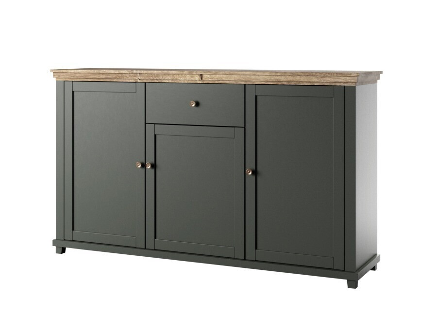 Commode Tolnue 106 (Vert foncé + Chêne de Lefkas)