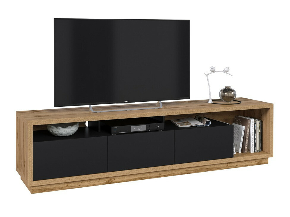 Meuble TV Austin 357 (Chêne wotan + Noir mat)
