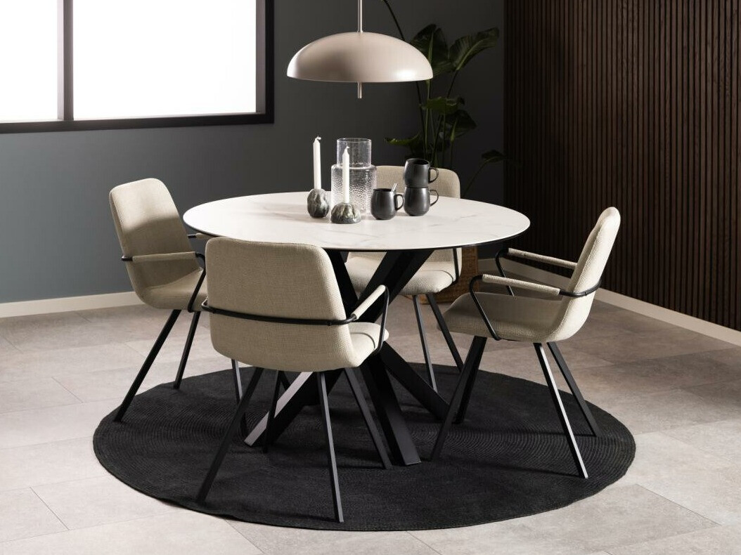 Table Norsica 780 (Noir + Marbre blanc)