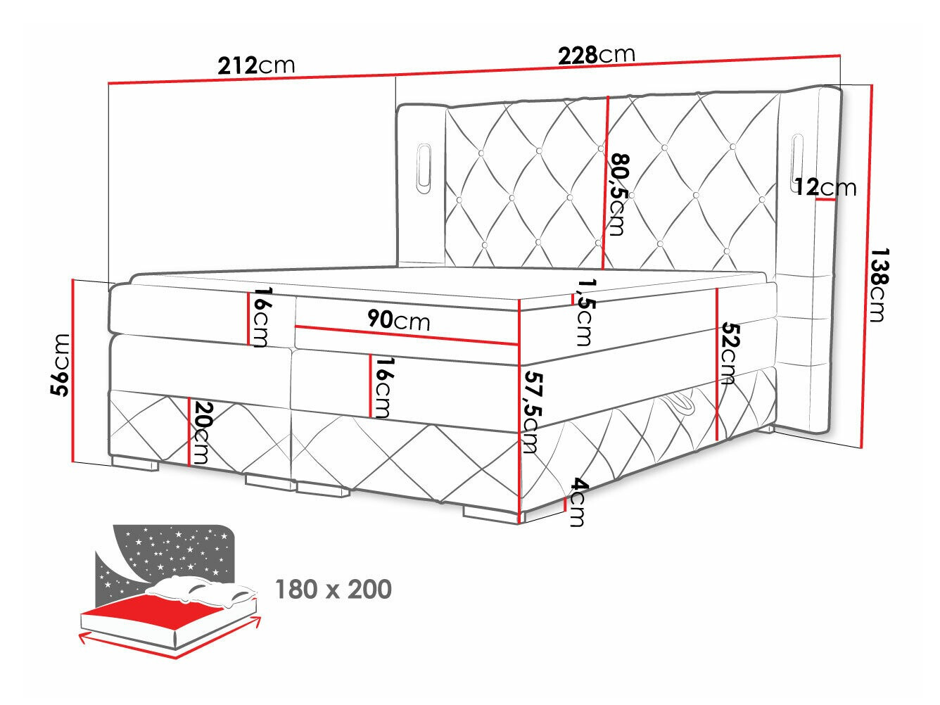 Lit boxspring Historia (Kameleon 09)