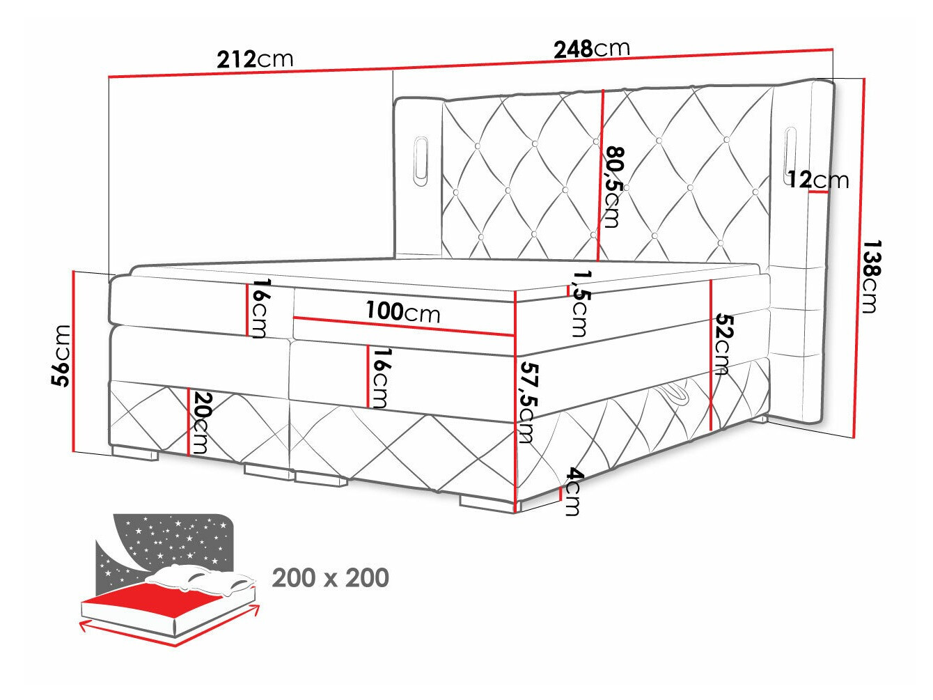 Lit boxspring Historia (Kameleon 09)