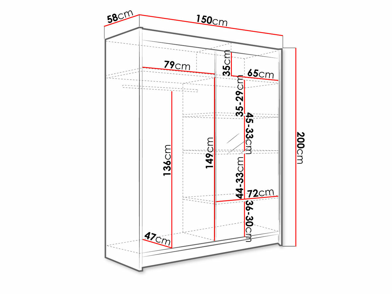 Armoire Closico Vastor I (Blanc + Chêne Artisan)