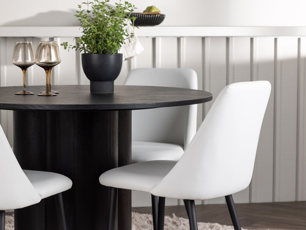 Salle à manger complète Dallas 4359 (Blanc + Noir)