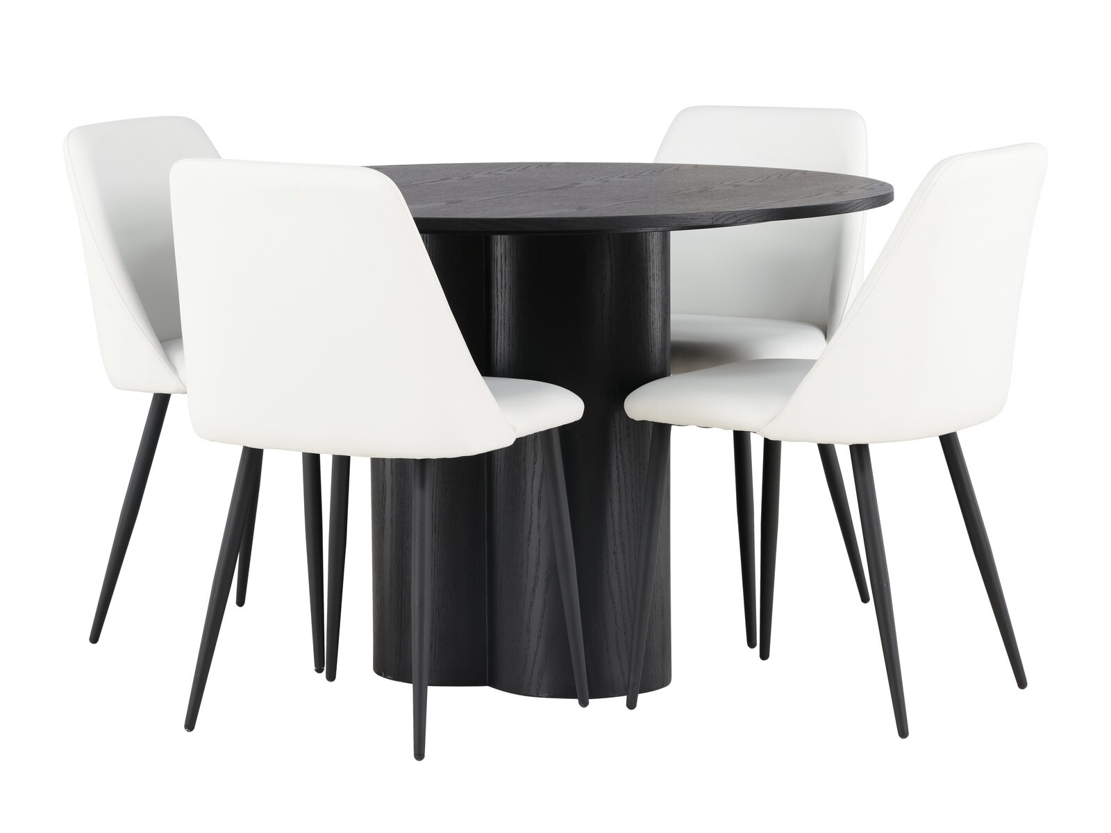 Salle à manger complète Dallas 4359 (Blanc + Noir)