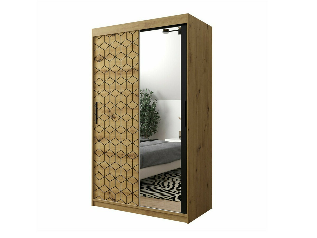 Armoire Hartford 287 (Chêne Artisan + Noir)