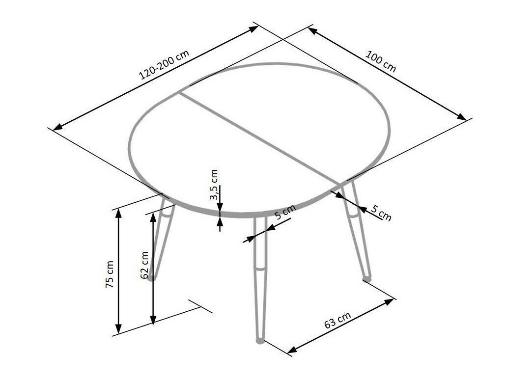 Table Houston Humus (Blanc + Chêne miel)