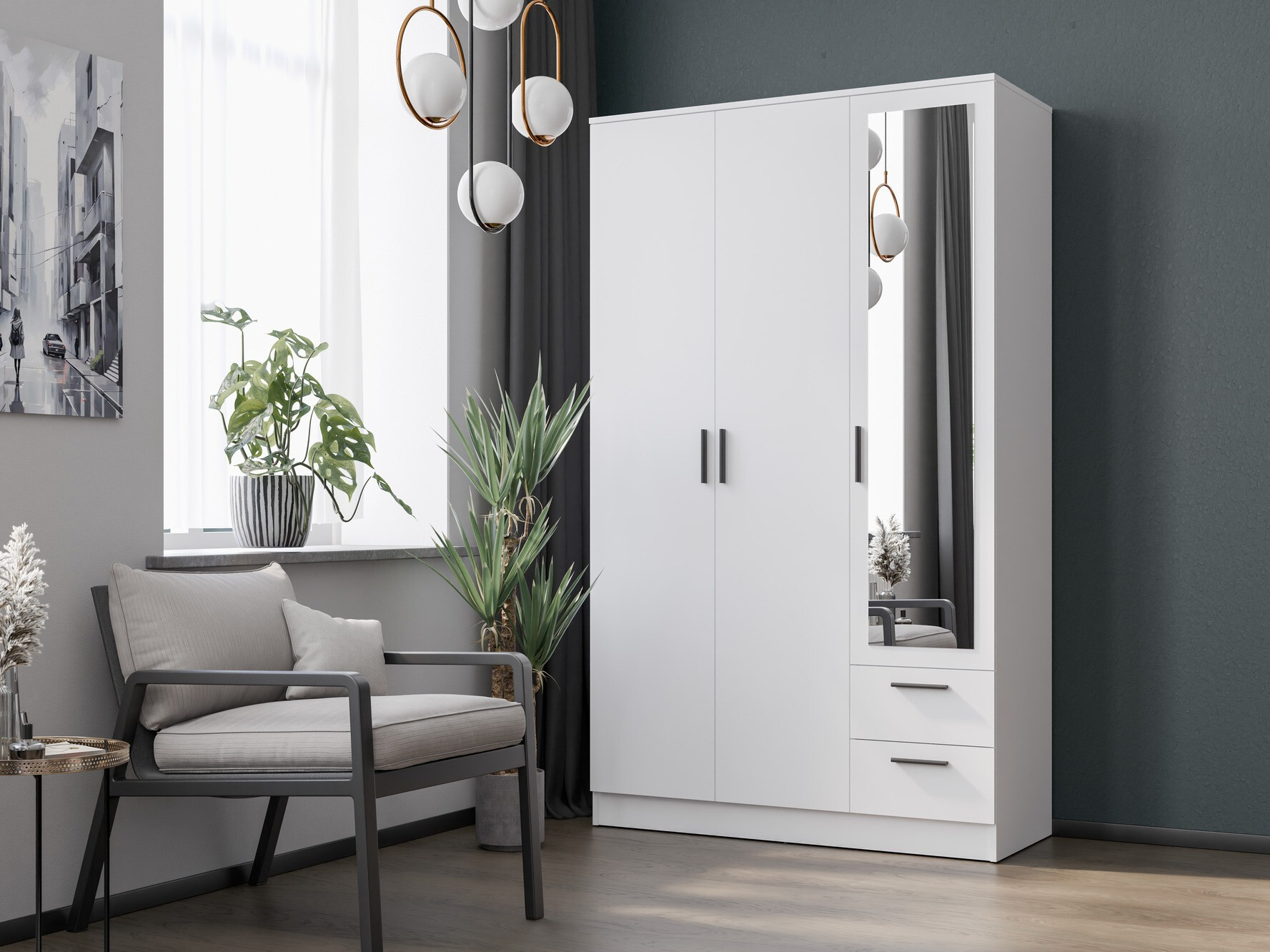 Armoire Orlando 222 (Blanc)