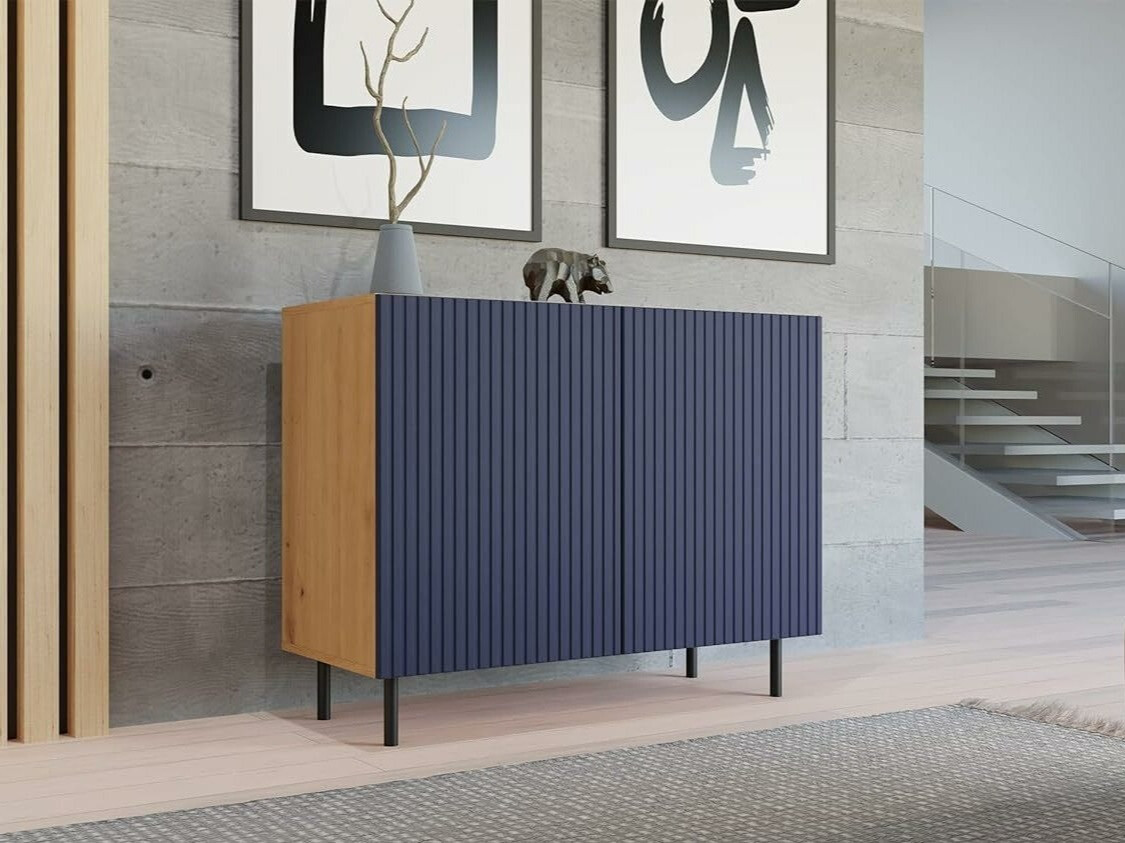 Buffet Romseru 100 (Bleu + Chêne Artisan)