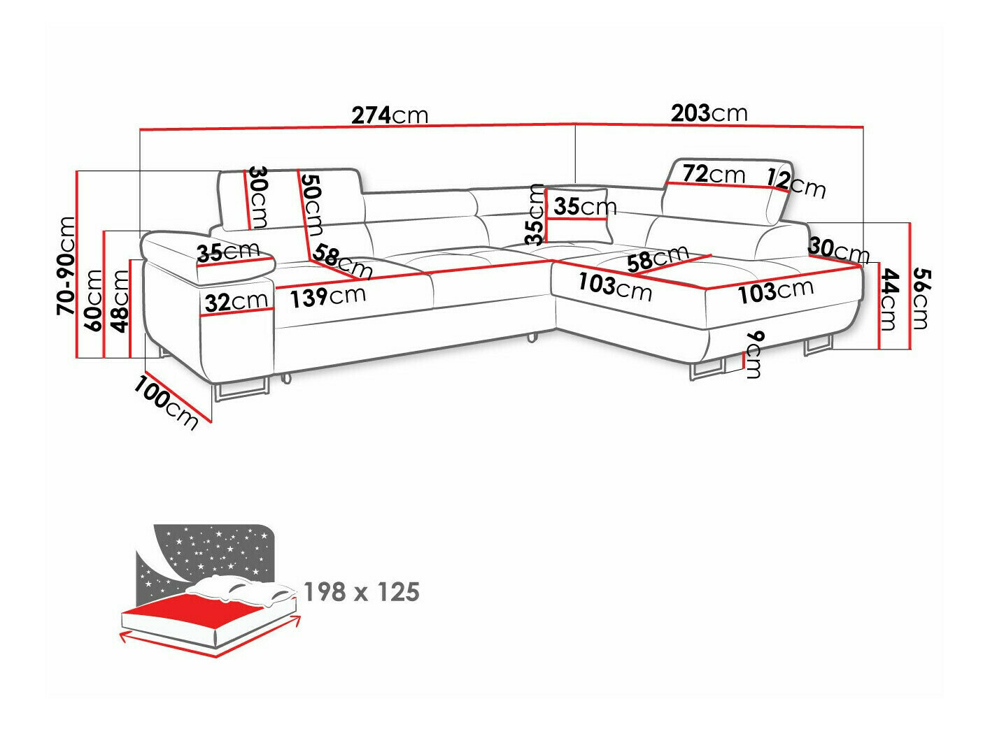Canapé d'angle Comfivo Vinetum I (Venus Velvet 2927)