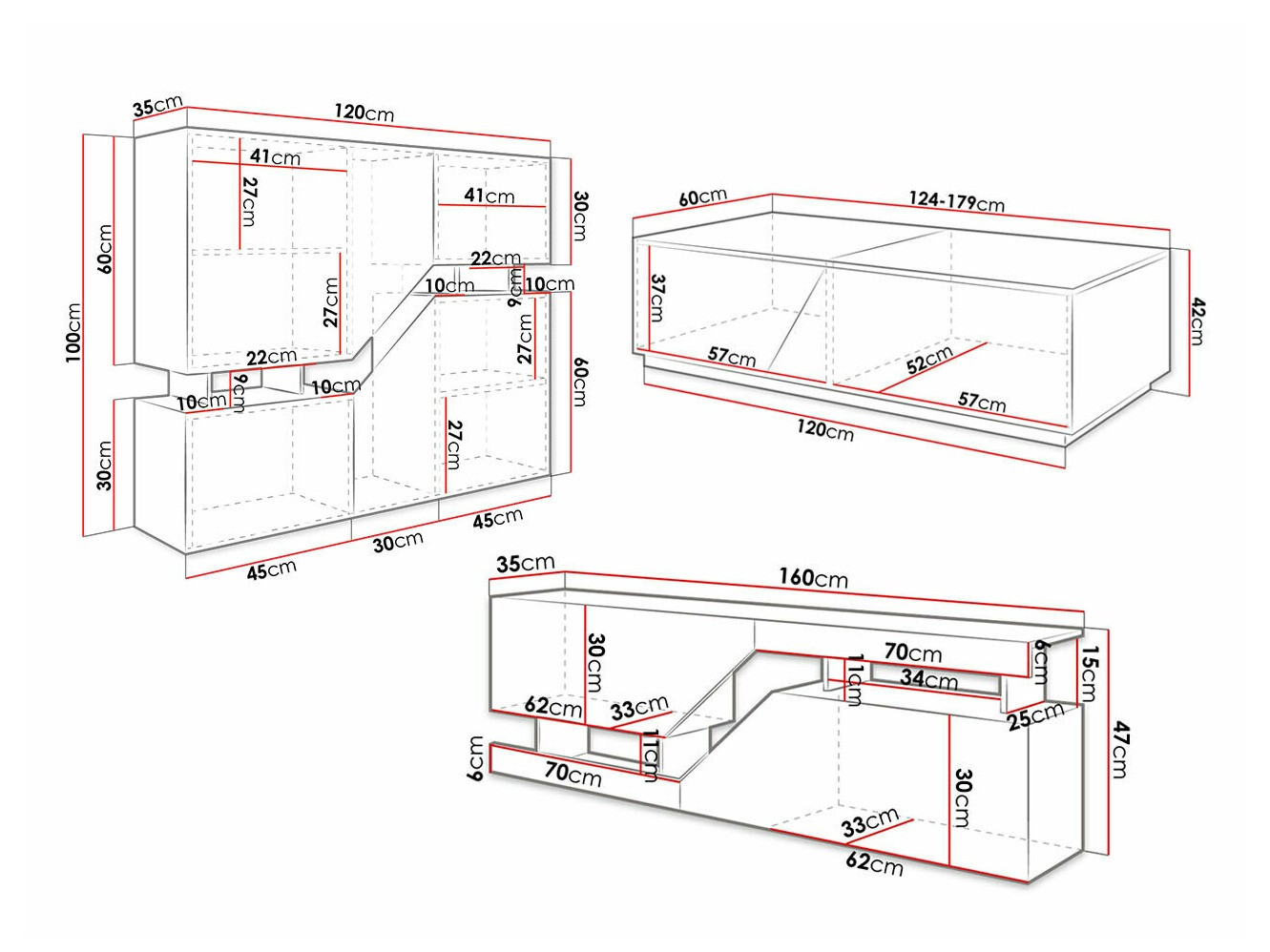 Ensemble de salon Comfivo Daldune I (Chêne wotan + Anthracite)