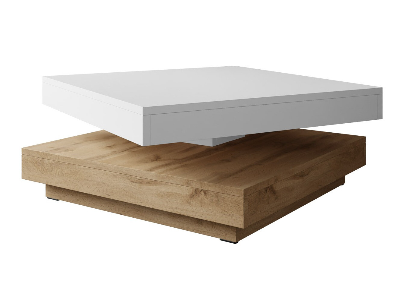 Table basse transformable Comfivo Pisces (Chêne wotan + Blanc)