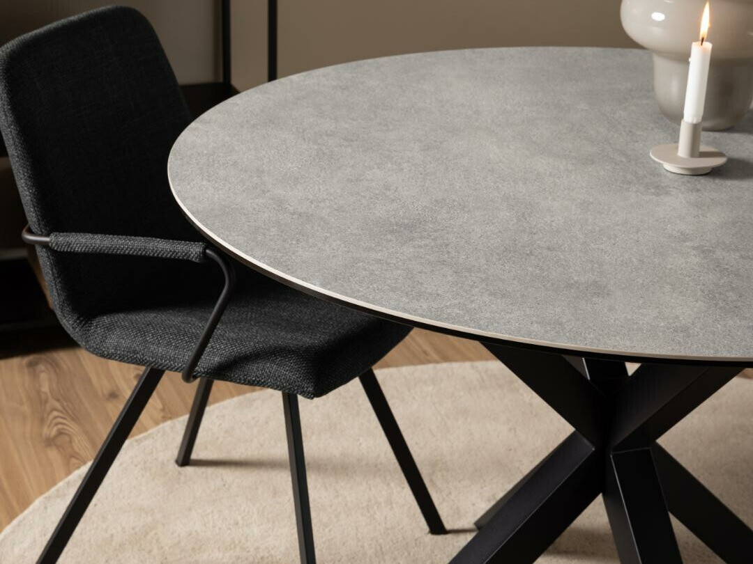 Table Norsica 780 (Noir + Marbre gris)