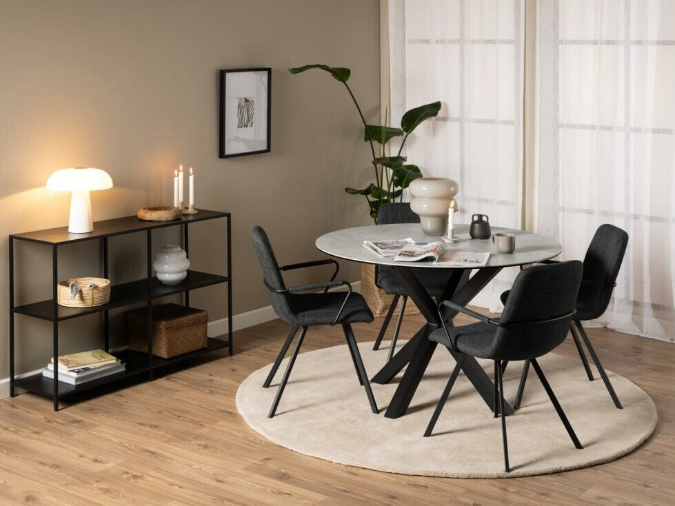 Table Norsica 780 (Noir + Marbre gris)