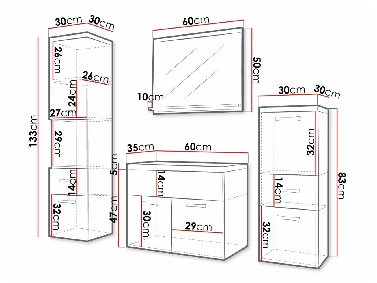Ensemble de salle de bain Sarasota 161
