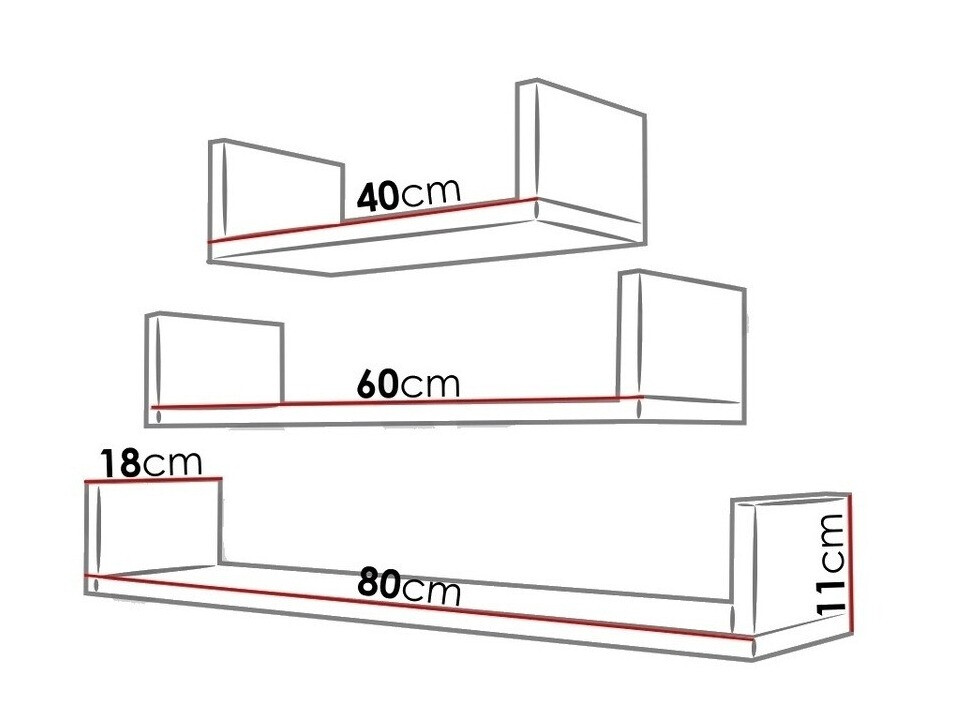 Ensemble d'étagères murales Sarasota 105 (Blanc)