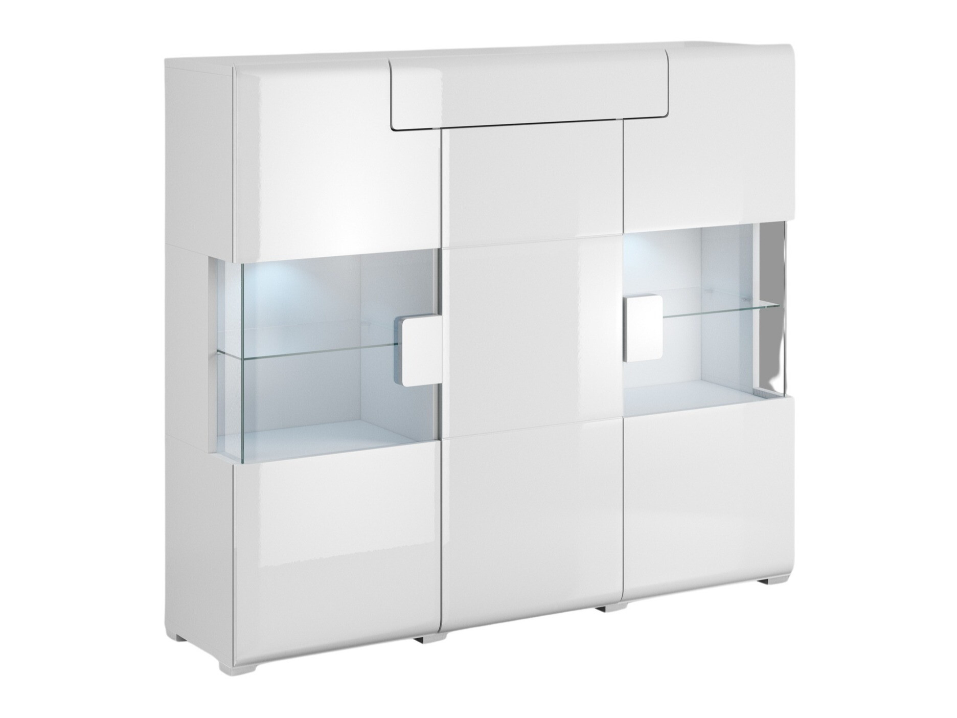 Buffet Torsone 100 (Blanc + Blanc brillant)