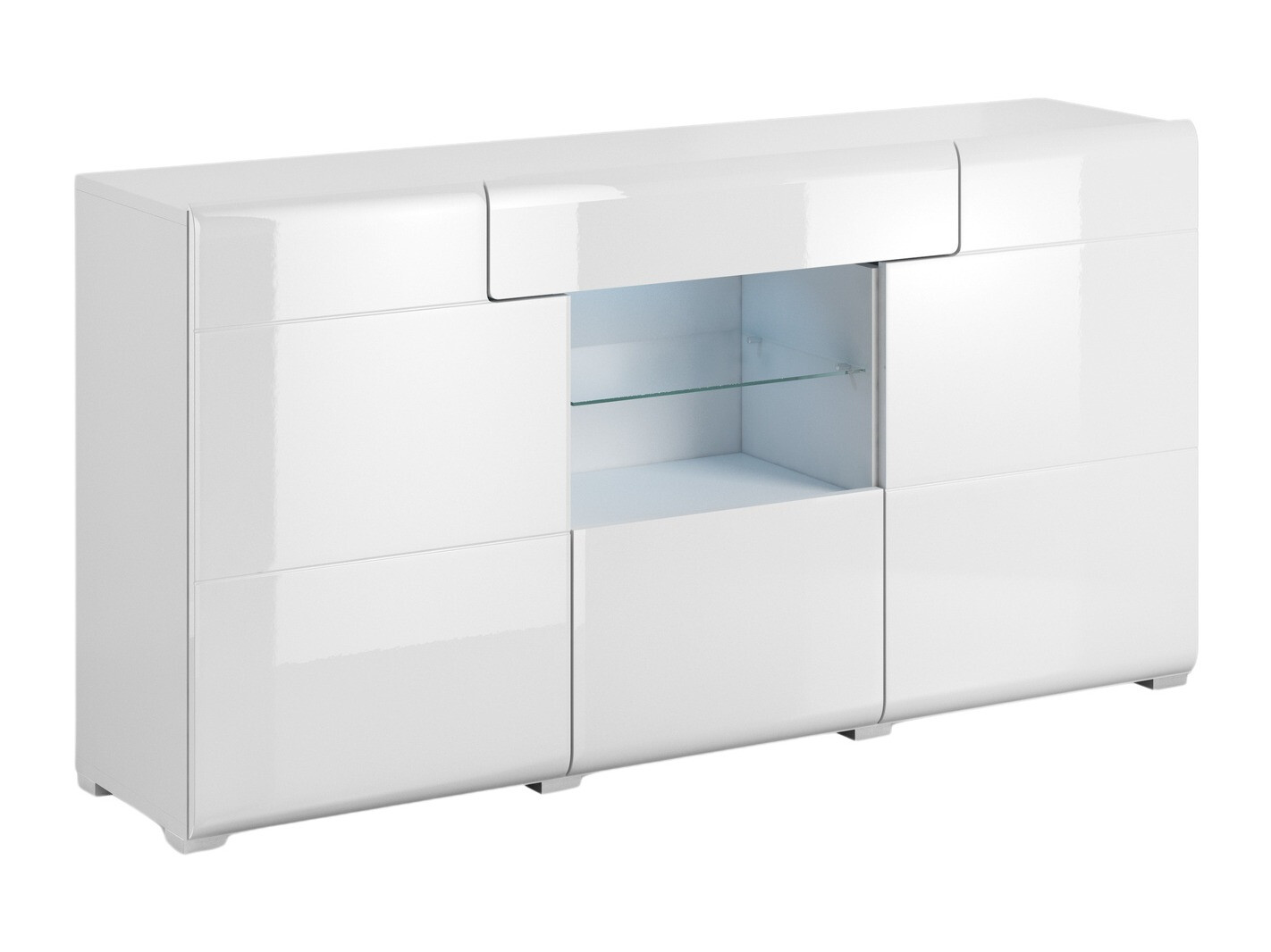 Commode Torsone 108 (Blanc + Blanc brillant)