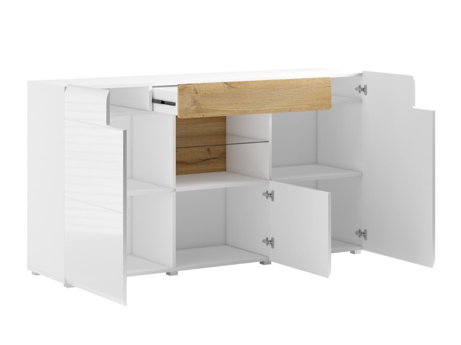 Commode Torsone 108 (Blanc + Blanc brillant)