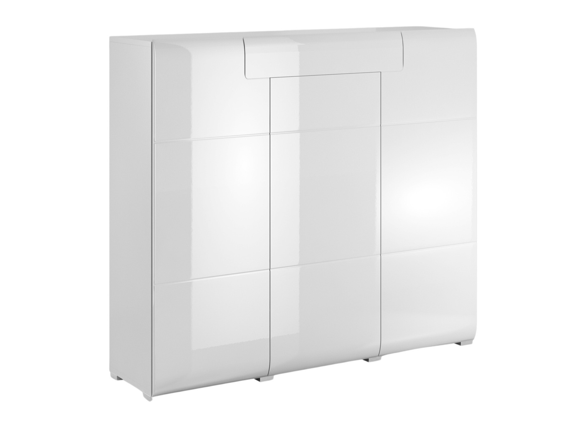 Commode Torsone 112 (Blanc + Blanc brillant)