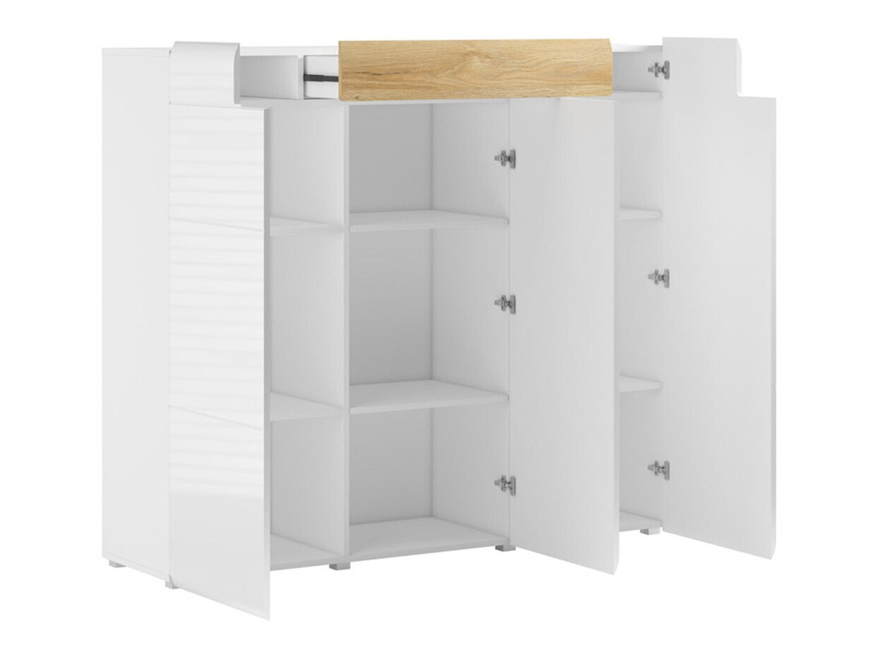 Commode Torsone 112 (Blanc + Blanc brillant)
