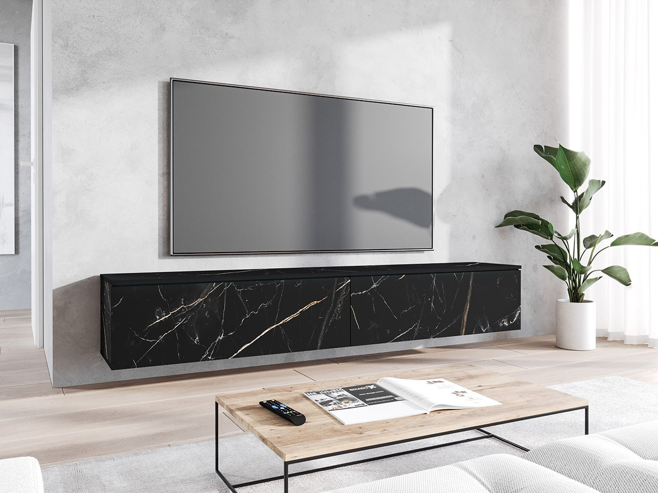 Meuble TV Scientia I (Marbre noir)