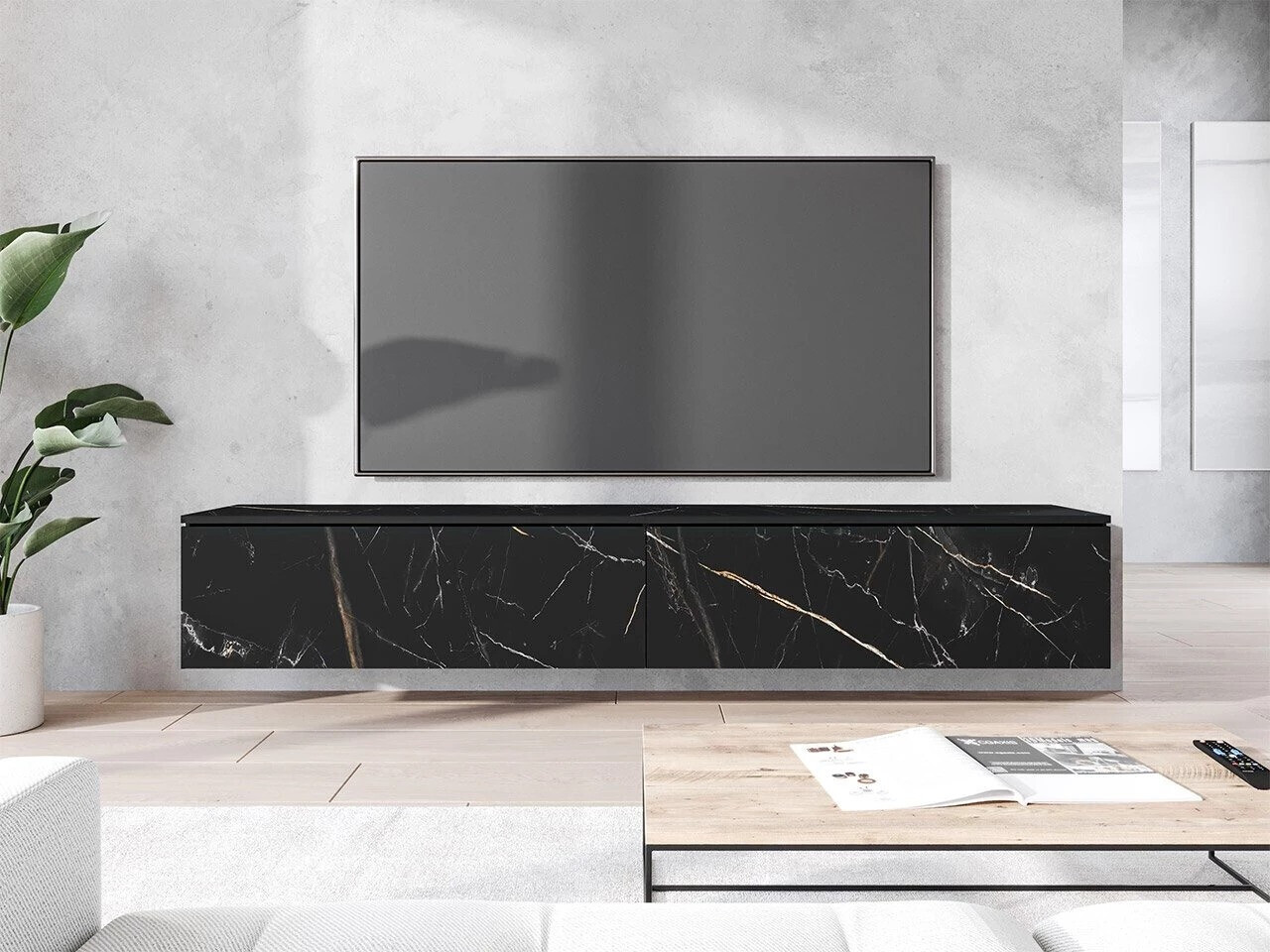 Meuble TV Scientia I (Marbre noir)