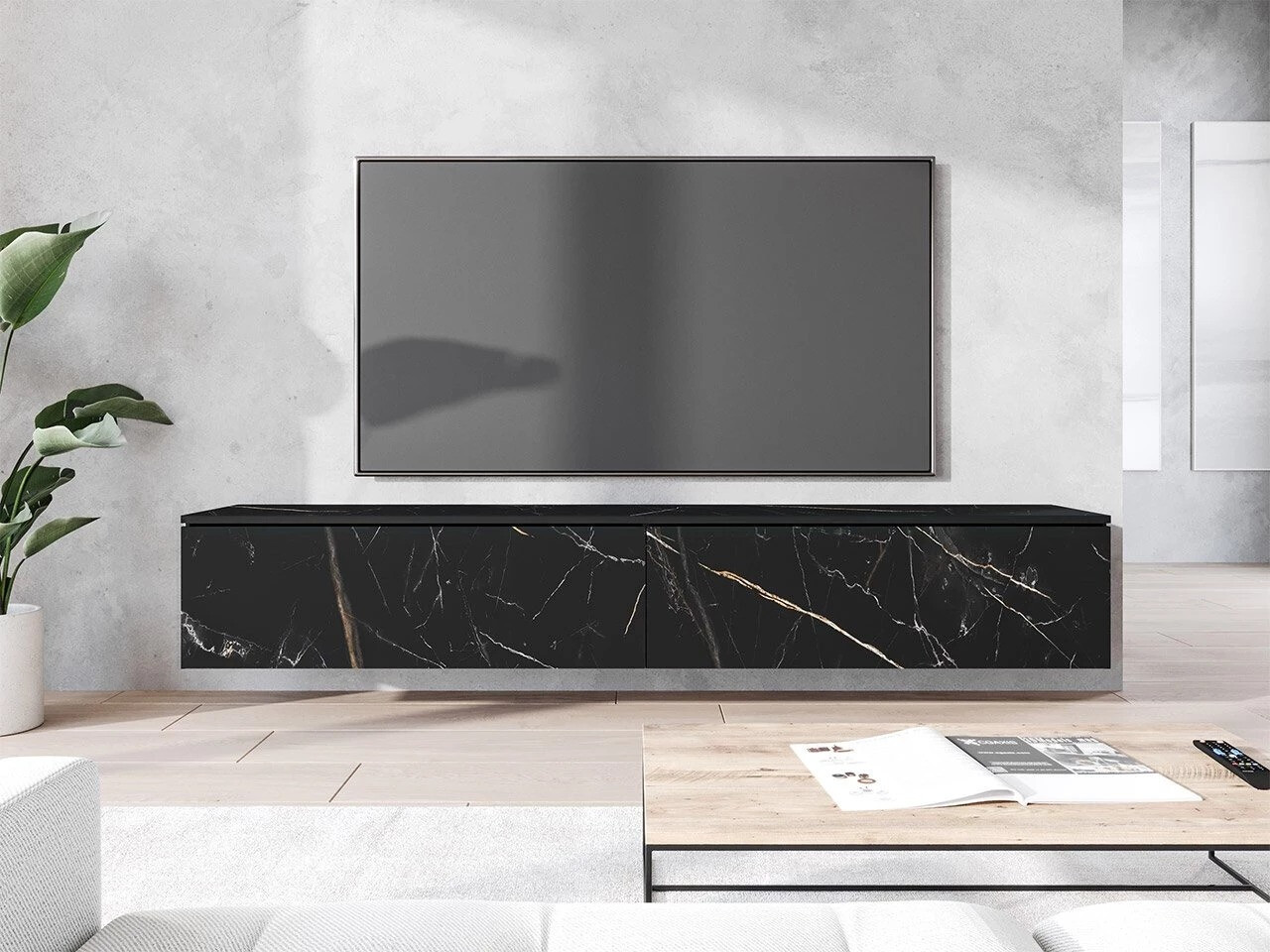 Meuble TV Scientia I (Marbre noir)