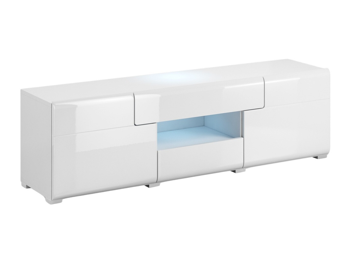 Meuble TV Torsone 101 (Blanc + Blanc brillant)