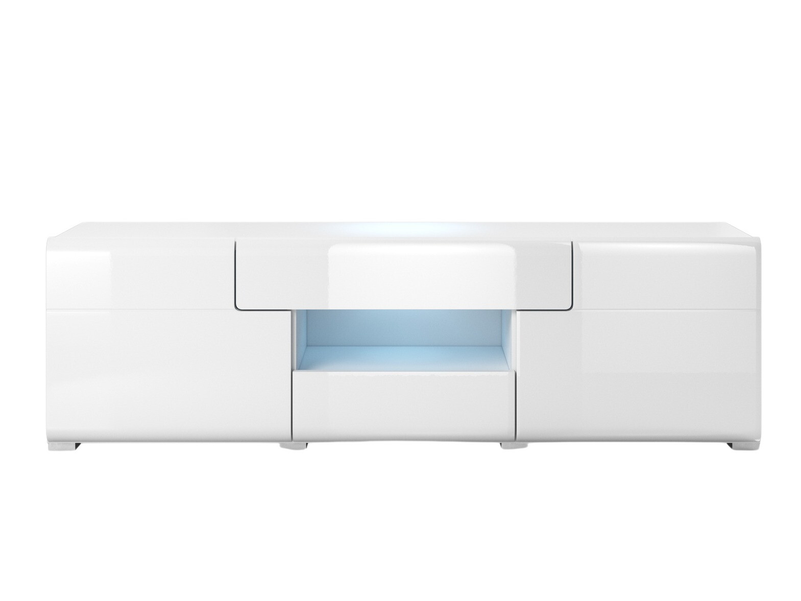 Meuble TV Torsone 101 (Blanc + Blanc brillant)