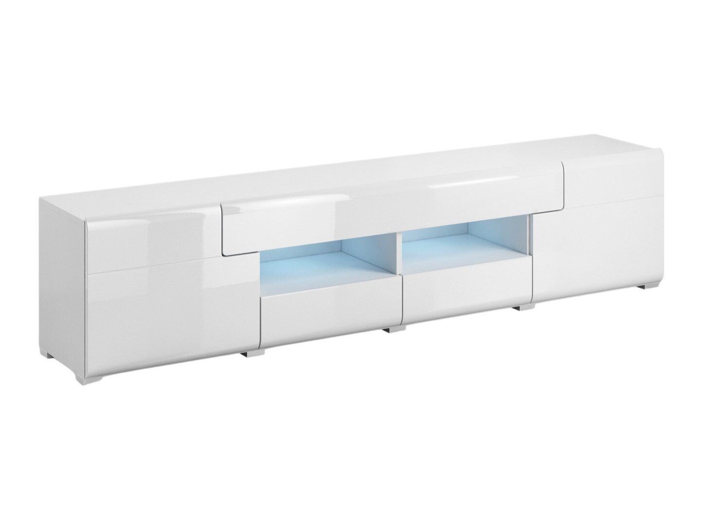Meuble TV Torsone 113 (Blanc + Blanc brillant)